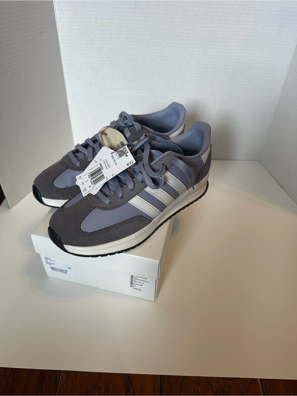 Adidas Run 70s 2.0 Cloudfoam Sneakers Silver Violet Women’s 6.5 NWT